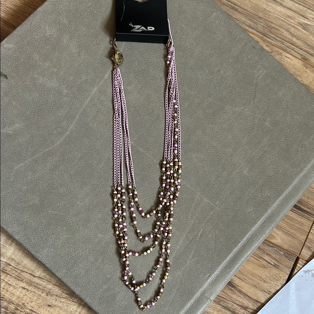 Zad Pink And Bronze Multi-Strand Necklace 20$